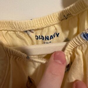 Old Navy Light Yellow Baby Pants with Floral Accents